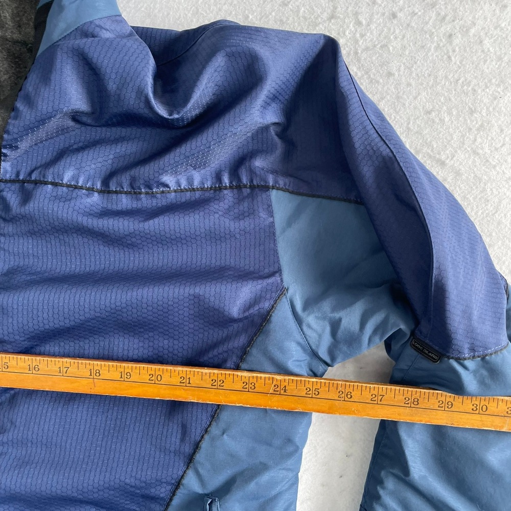 Long Island Windbreaker Jacket Mens M Blue Fleece Lined Hooded Full Zip Gorpcore - Picture 5 of 9